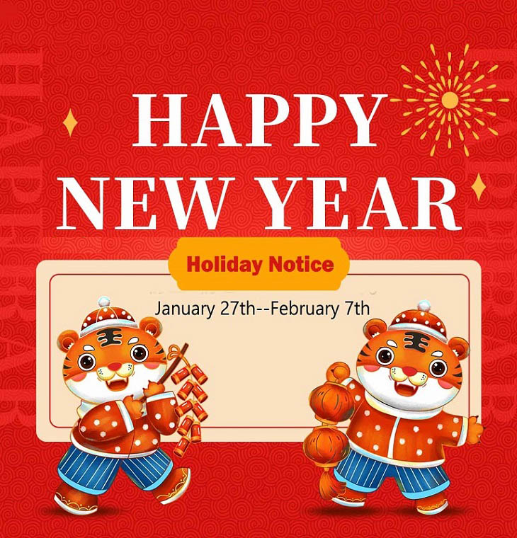 Aviso de vacaciones-2022 Año Nuevo chino
